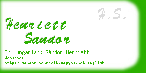 henriett sandor business card